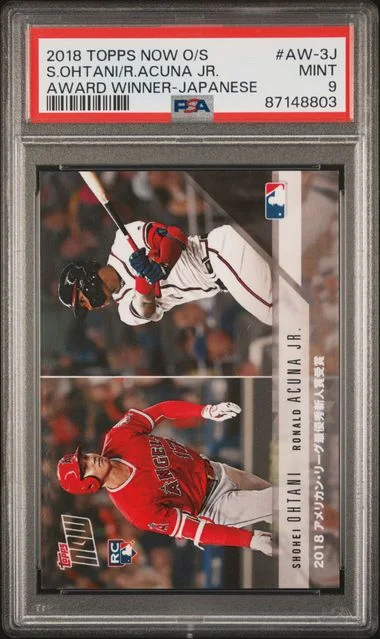 2018 Topps Now Ronald Acuna Jr./Shohei Ohtani Off-Season Award Winner Japanese #AW-3J card image