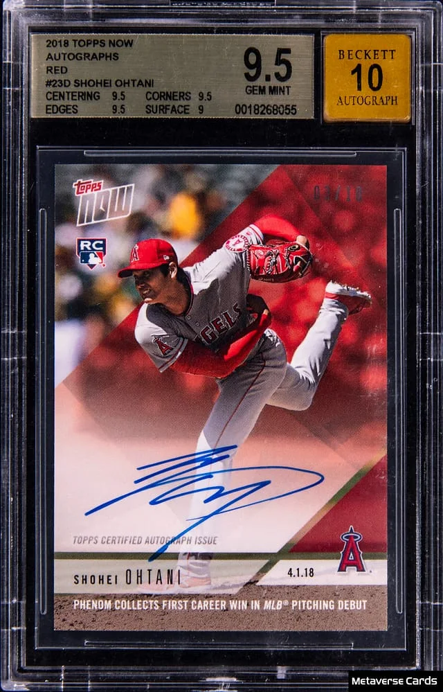 2018 Topps Now Shohei Ohtani Autographs Red #23D card image