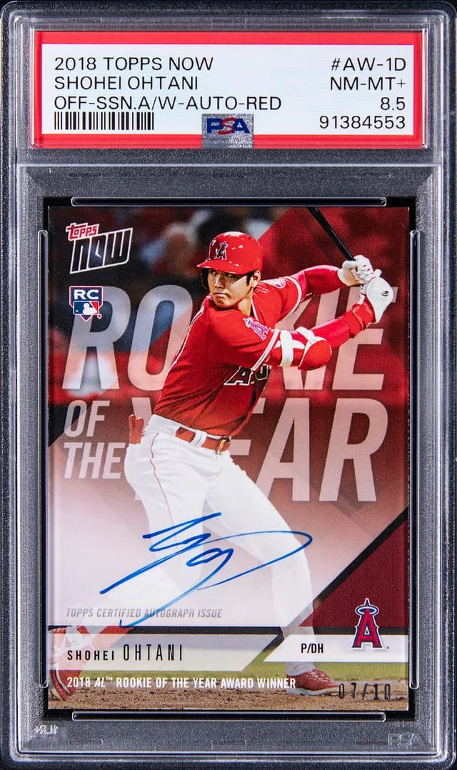 2018 Topps Now Shohei Ohtani Off-Season Award Winner Red #AW-1D card image