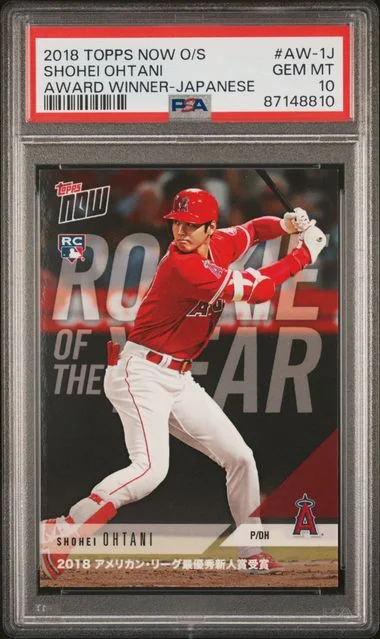 2018 Topps Now Shohei Ohtani Off-Season Award Winner Japanese #AW-1J card image
