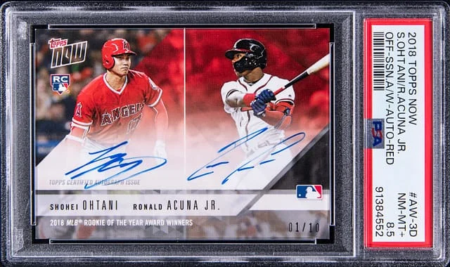 2018 Topps Now Shohei Ohtani/Ronald Acuna Jr. Off-Season Award Winner #AW-3D card image