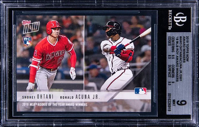 2018 Topps Now Shohei Ohtani/Ronald Acuna Jr. Award Winners #AW3 card image