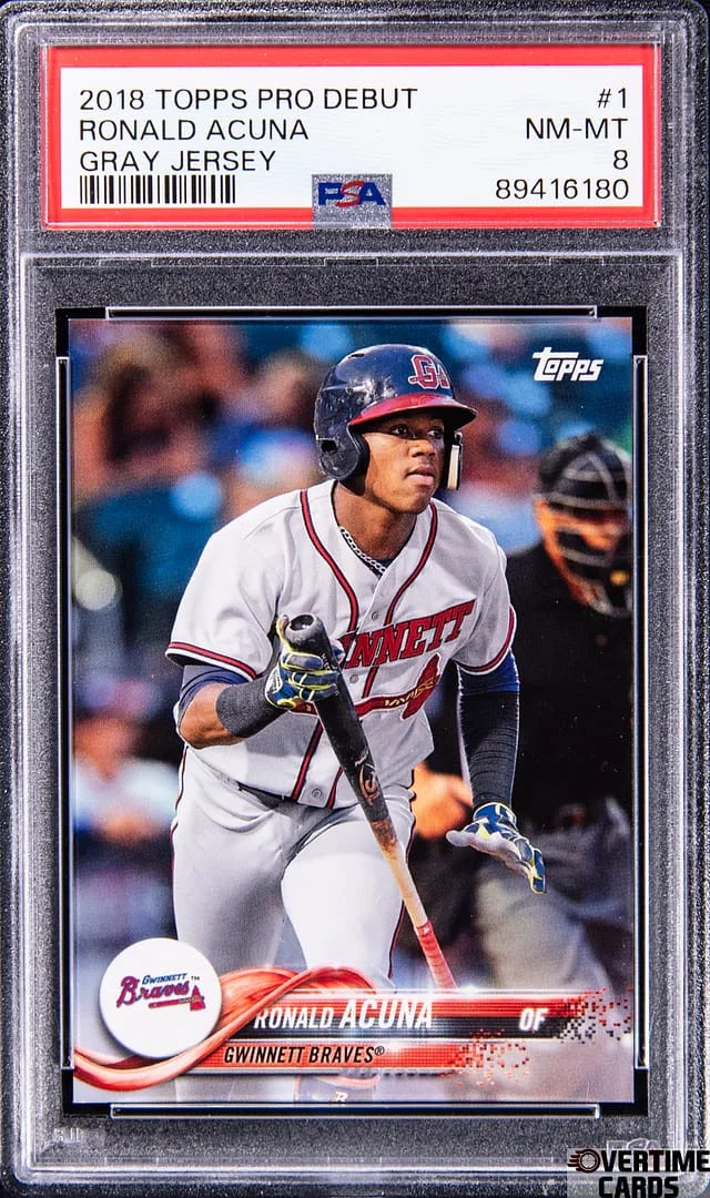 2018 Topps Pro Debut Ronald Acuna Gray Jersey #1 card image