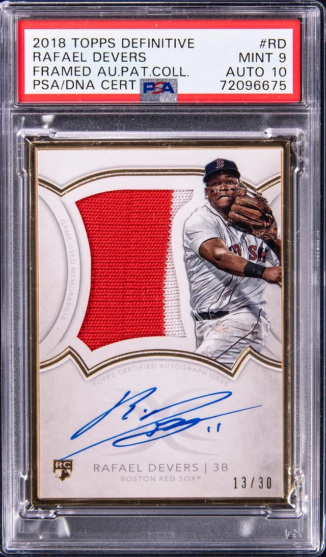 2018 Topps Rafael Devers Definitive Collection Framed Autograph Patch #DFAP-RD card image