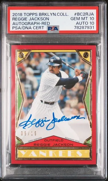 2018 Topps Reggie Jackson Brooklyn Collection Autographs Red #BC2RJA card image