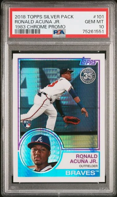 2018 Topps Ronald Acuna Jr. Silver Pack 1983 Chrome Promo #101 card image