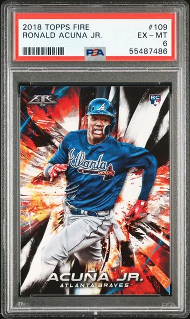 2018 Topps Ronald Acuna Jr. Fire #109 card image