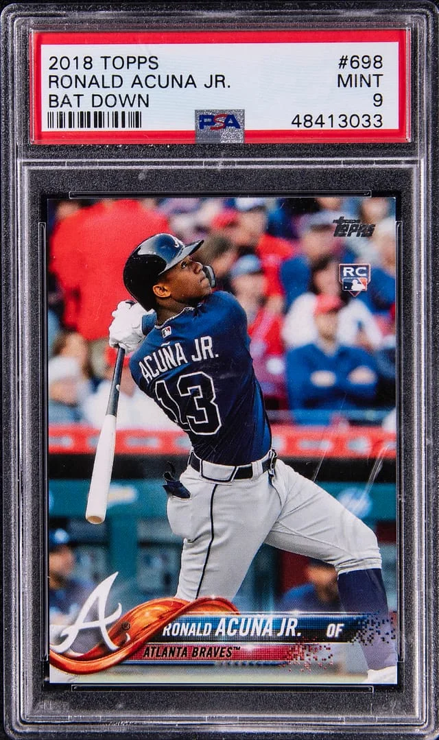 2018 Topps Ronald Acuna Jr., Bat Down #698 card image