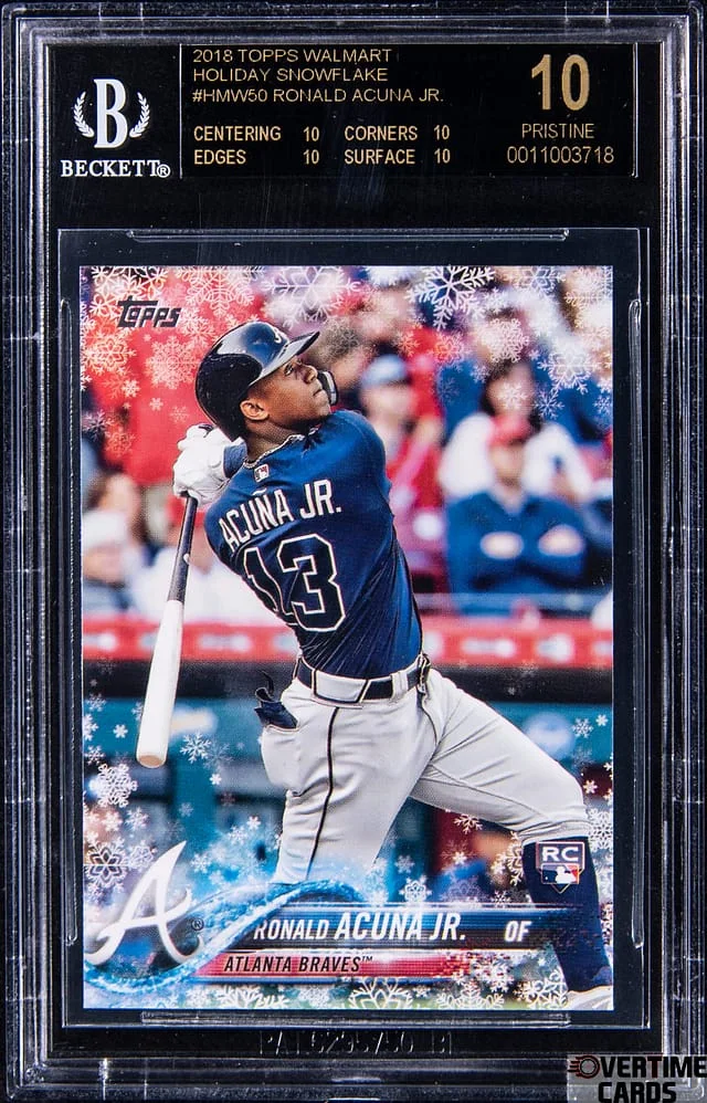 2018 Topps Ronald Acuna Jr Holiday Snowflake #HMW50 card image