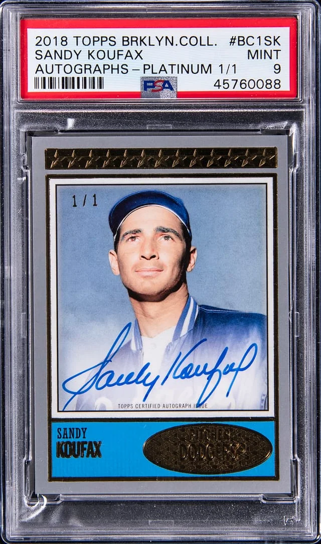 2018 Topps Sandy Koufax Brooklyn Collection Autographs Platinum #BC1-SK card image