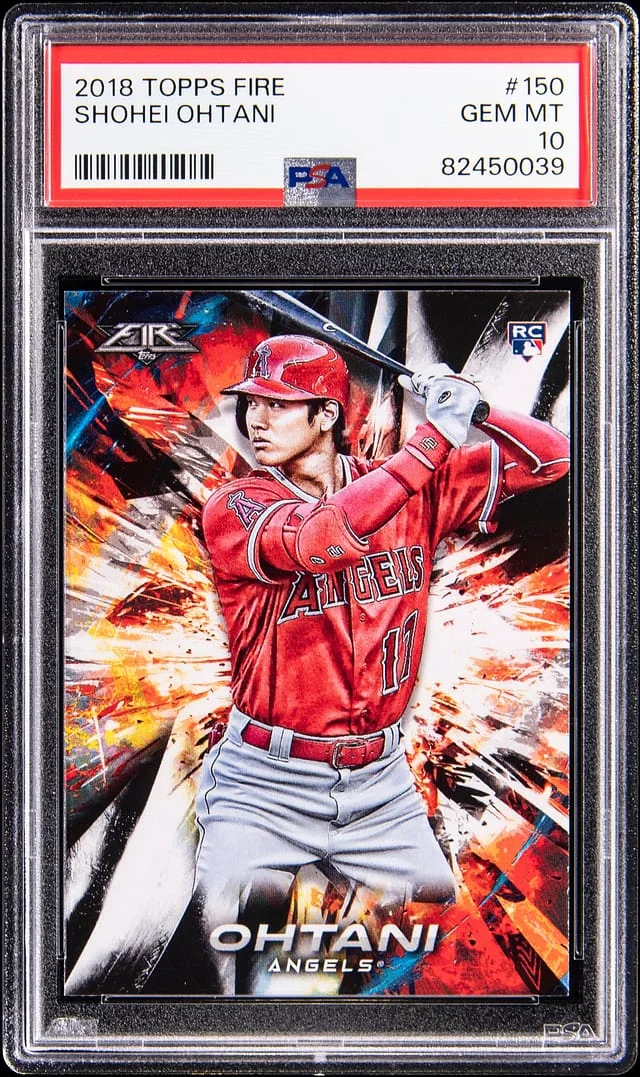 2018 Topps Shohei Ohtani Fire Gold Minted #150 card image