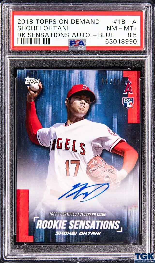 2018 Topps Shohei Ohtani On Demand Sensations Autographs Blue #1B-A card image
