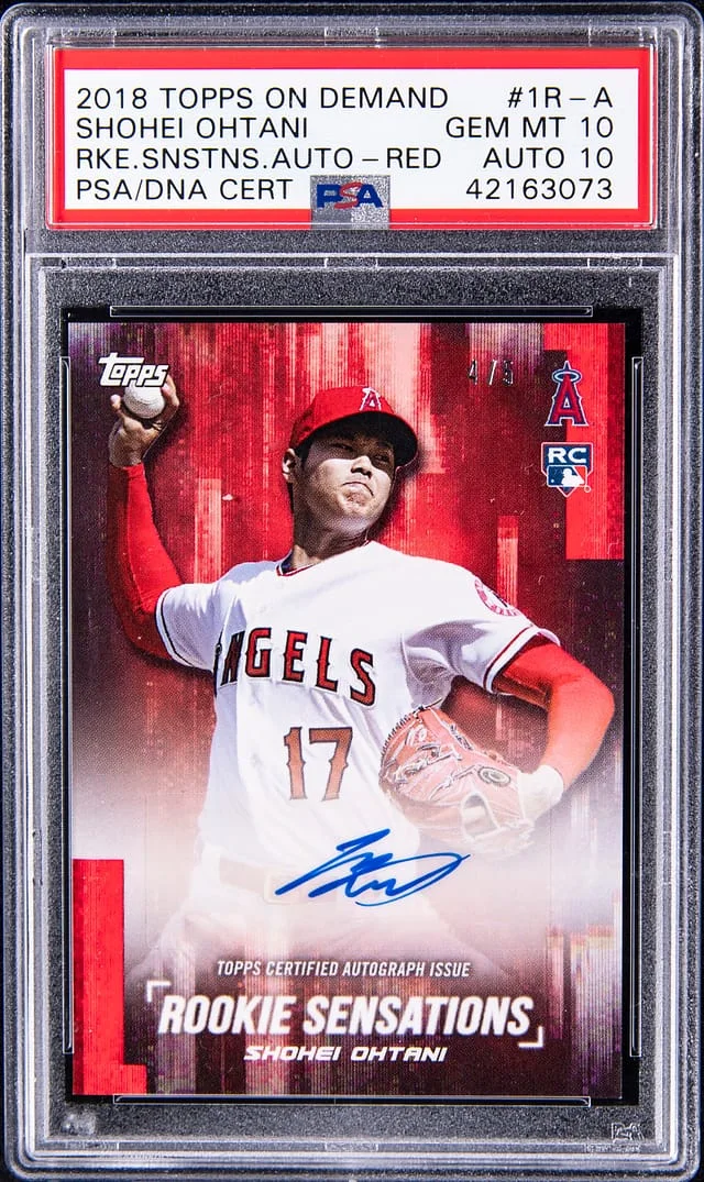 2018 Topps Shohei Ohtani On Demand Sensations Autographs Red #1R-A card image