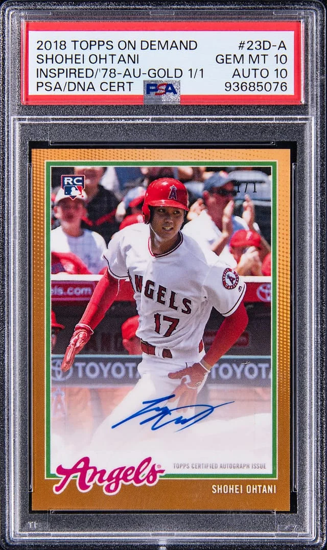 2018 Topps Shohei Ohtani On Demand Inspired By '78 Autographs Gold #23D-A card image