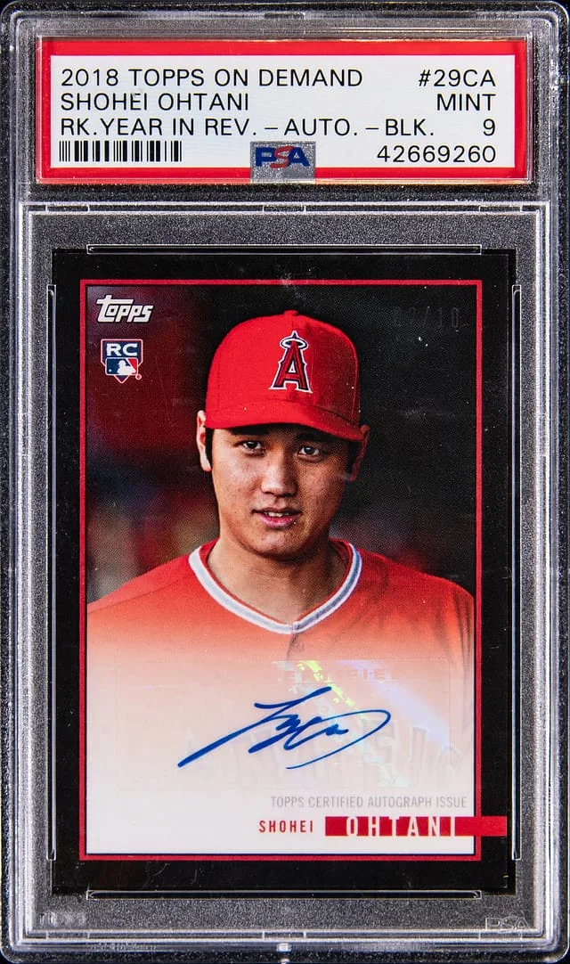 2018 Topps Shohei Ohtani On Demand Year In Review Autograph Black #29C-A card image