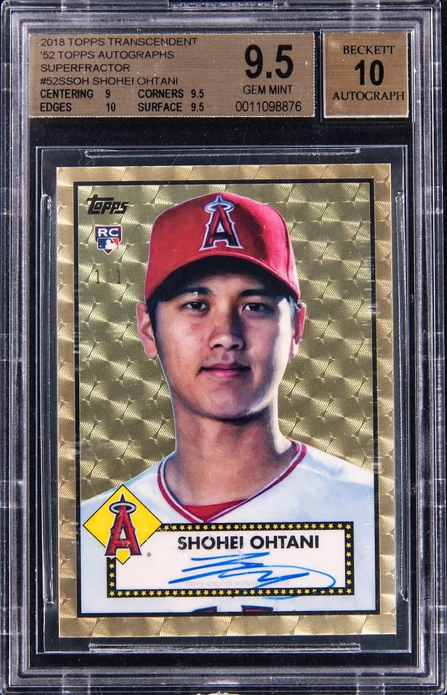 2018 Topps Shohei Ohtani Transcendent Collection '52 Topps Autographs SuperFractor #52S-SOH card image