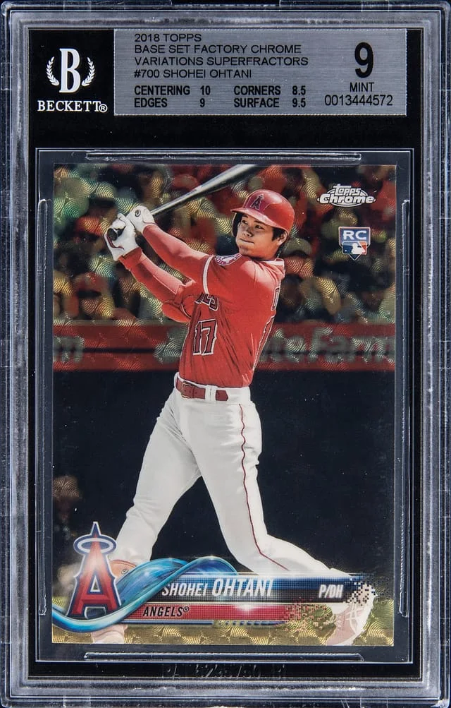 2018 Topps Shohei Ohtani Base Set Factory Chrome Variations SuperFractor #700 card image