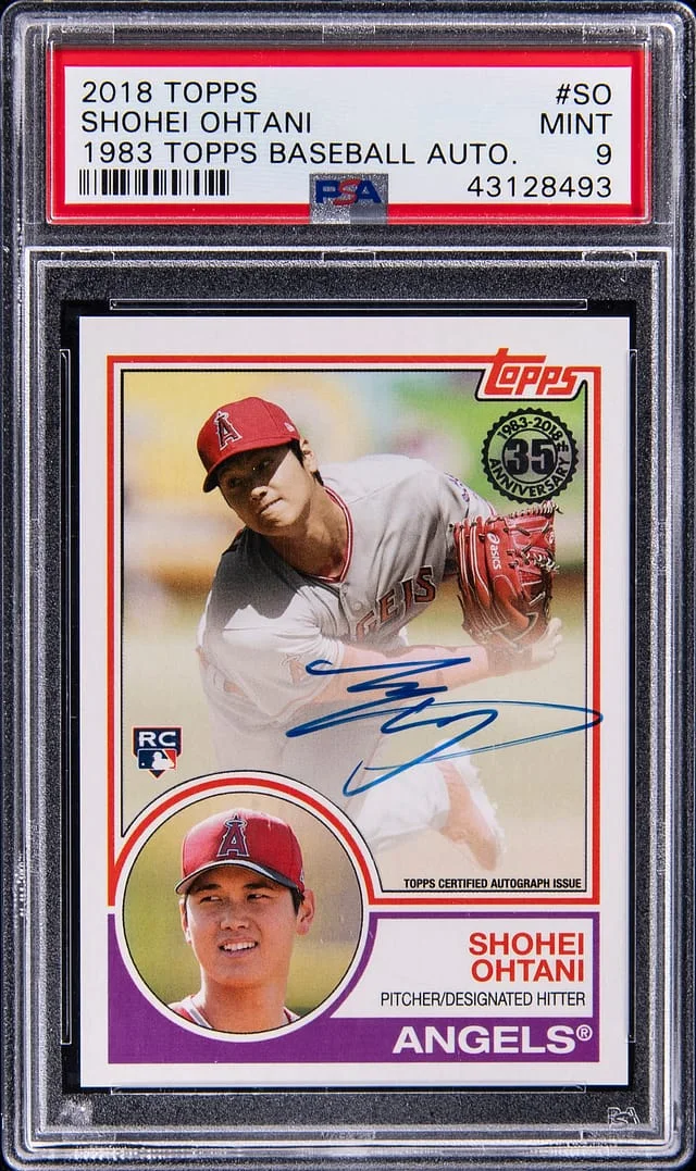 2018 Topps Shohei Ohtani 1983 Topps Baseball Autographs #83A-SO card image