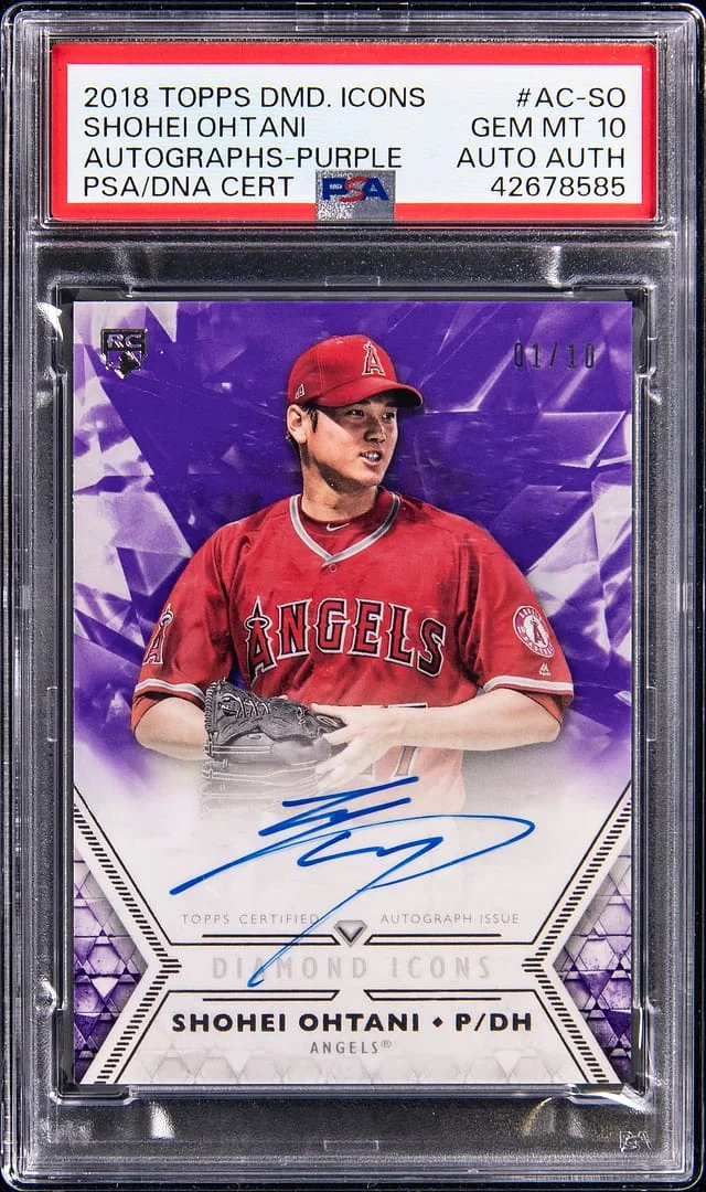 2018 Topps Shohei Ohtani Diamond Icons Autographs Purple #AC-SO card image