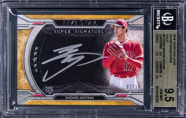 2018 Topps Shohei Ohtani Five Star Silver Signatures Gold #FFSS-SO card image