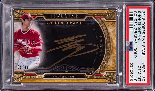 2018 Topps Shohei Ohtani Five Star Golden Graphs Gold #FGG-SO card image
