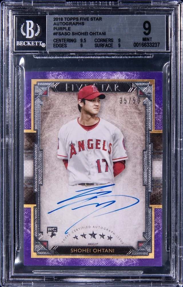 2018 Topps Shohei Ohtani Five Star Autographs Purple #FSA-SO card image