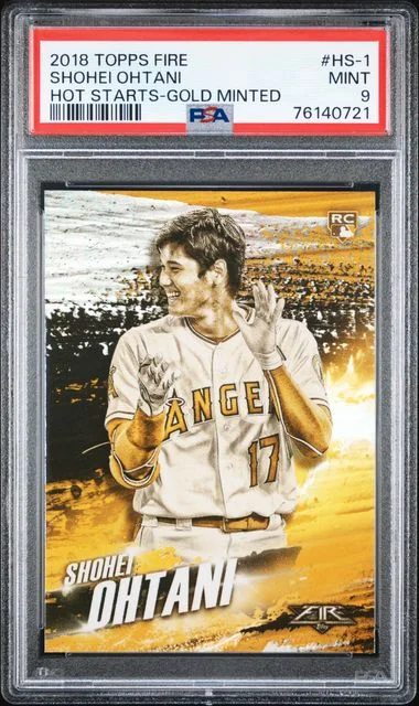 2018 Topps Shohei Ohtani Fire Hot Starts Gold Minted #HS-1 card image