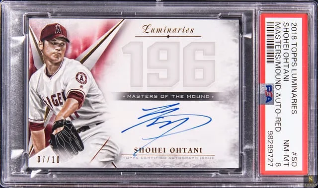 2018 Topps Shohei Ohtani Luminaries Master Of The Mound Autographs Red #MM-SO card image