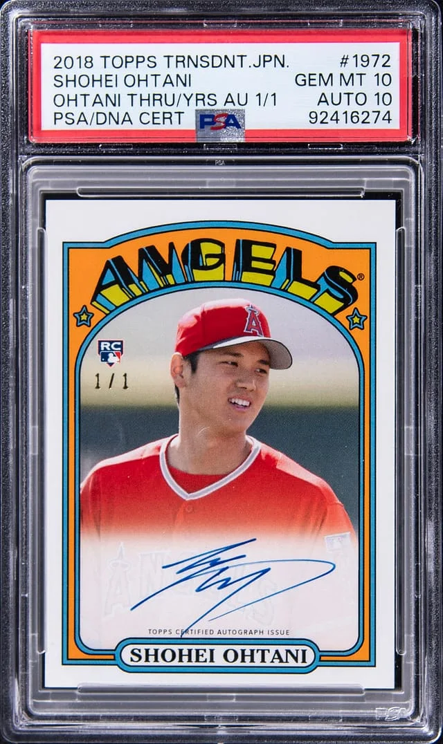 2018 Topps Shohei Ohtani Transcendent Japan Ohtani Through The Years Autographs #SO-1972 card image