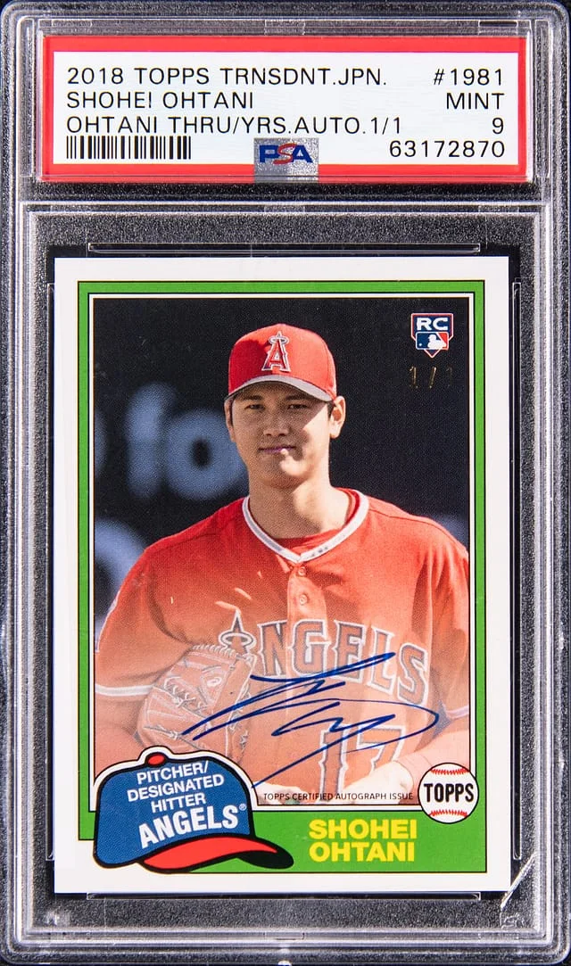 2018 Topps Shohei Ohtani Transcendent Collection Japan Ohtani Through The Years Autographs #SO-1981 card image