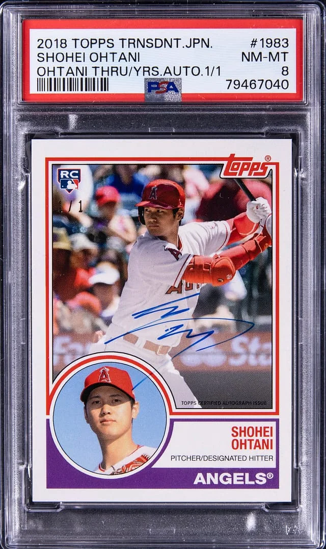 2018 Topps Shohei Ohtani Transcendent Japan Edition Ohtani Through the Years Autograph #SO-1983 card image