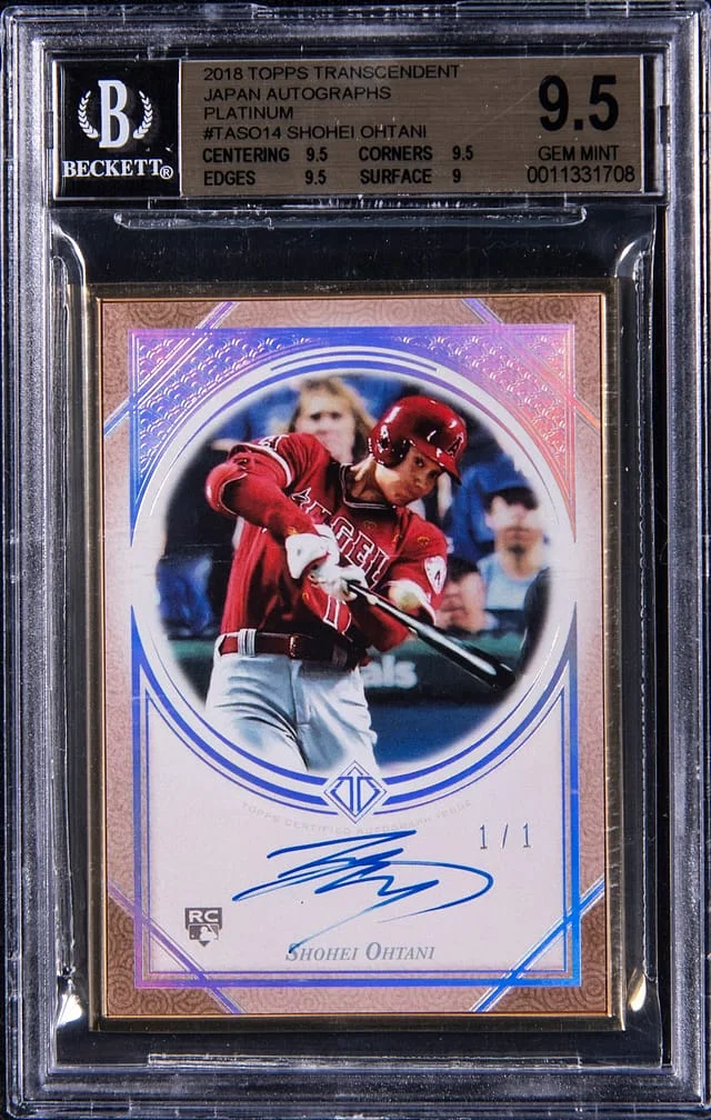 2018 Topps Shohei Ohtani Transcendent Japan Autographs Platinum #TA-SO14 card image