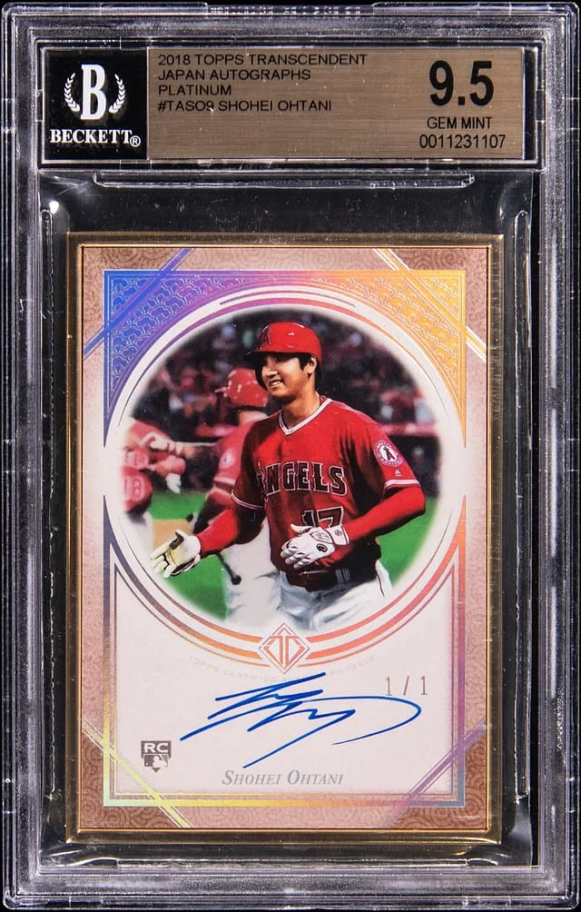 2018 Topps Shohei Ohtani Transcendent Japan Autographs Platinum #TA-SO9 card image