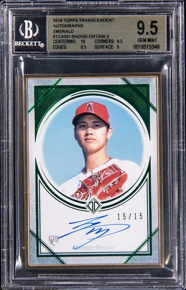 2018 Topps Shohei Ohtani Transcendent Collection Autographs Emerald #TCA-SO card image