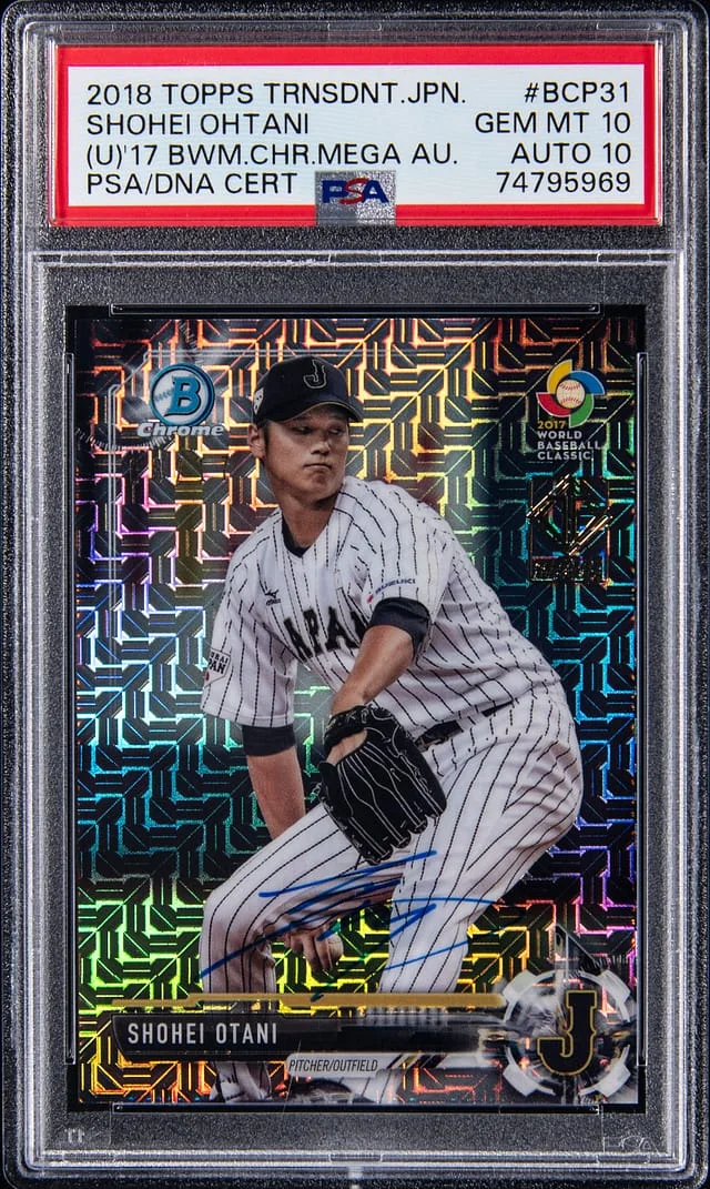 2018 Topps Shohei Ohtani, UER Transcendent Japan '17 Bowman Chrome Mega Box Autograph #BCP31 card image