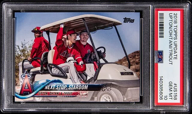 2018 Topps Shohei Ohtani/Mike Trout/Justin Upton #US158 card image