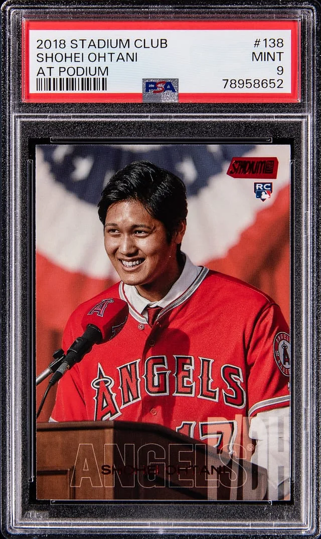 2018 Topps Stadium Club Shohei Ohtani, At Podium Red Foil #138 card image