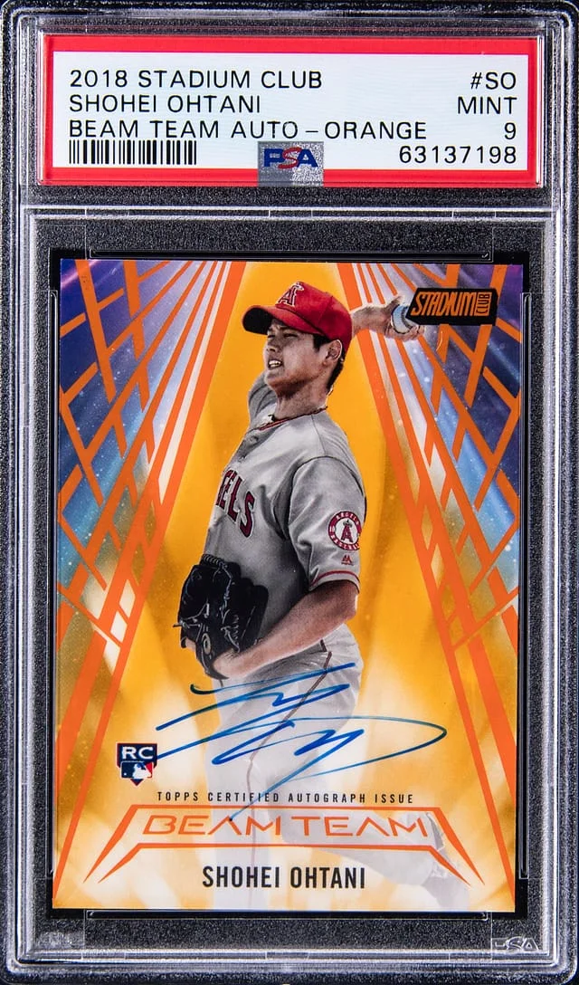 2018 Topps Stadium Club Shohei Ohtani Beam Team Autograph Orange #BTA-SO card image