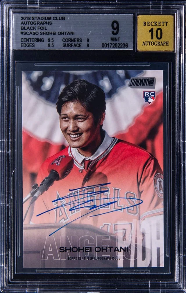 2018 Topps Stadium Club Shohei Ohtani Autograph #SCA-SO card image