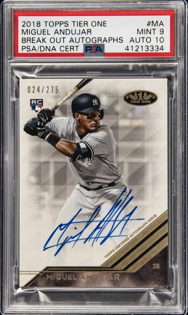 2018 Topps Tier One Break Out Autographs Ma Miguel Andujar #no-number card image