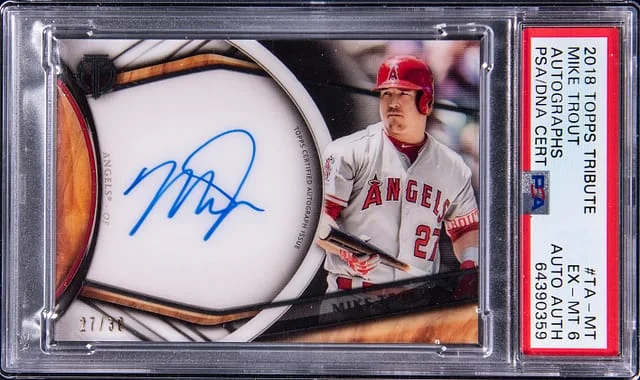 2018 Topps Tribute Mike Trout Autograph #TA-MT card image