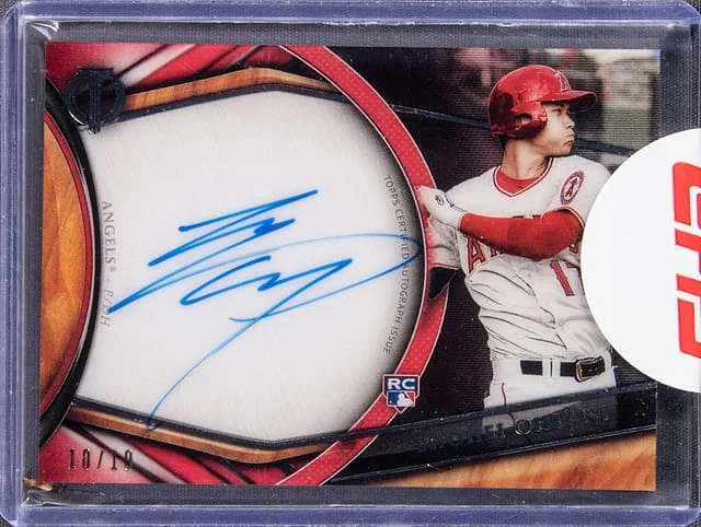 2018 Topps Tribute Shohei Ohtani Autographs Red #TA-SO card image