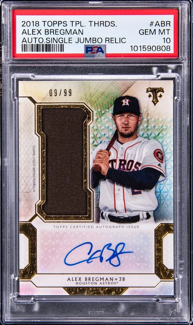 2018 Topps Triple Threads Alex Bregman Autographed Single Jumbo Relic #UAJR-ABR card image