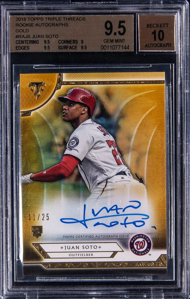 2018 Topps Triple Threads Juan Soto Autographs Gold #RA-JS card image