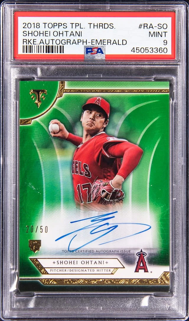 2018 Topps Triple Threads Shohei Ohtani Autograph Emerald #31 card image
