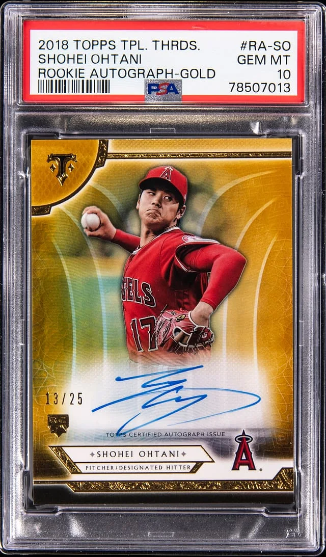 2018 Topps Triple Threads Shohei Ohtani Autographs Gold #RA-SO card image