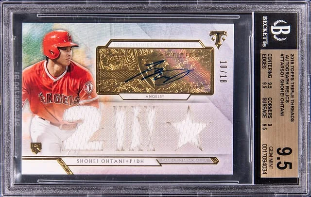 2018 Topps Triple Threads Shohei Ohtani Autograph Relics #TTAR-SO1 card image
