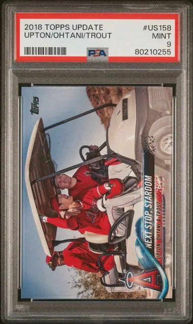 2018 Topps Update Justin Upton/Mike Trout/Shohei Ohtani Next Stop, Stardom #US158 card image