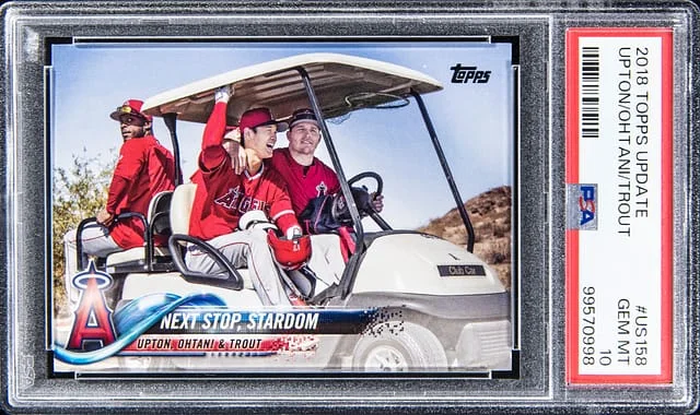 2018 Topps Update Justin Upton/Shohei Ohtani/Mike Trout #US158 card image
