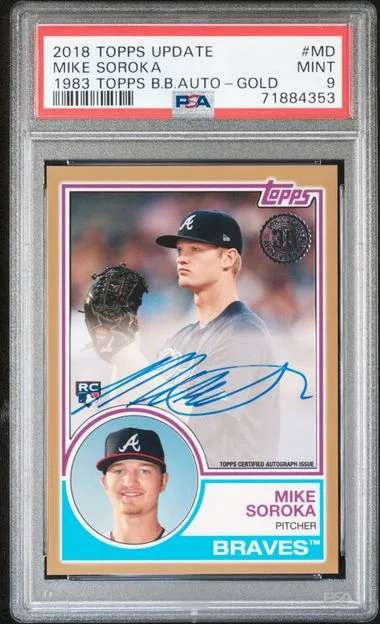 2018 Topps Update Mike Soroka 1983 Topps Baseball Autographs Gold #MD card image
